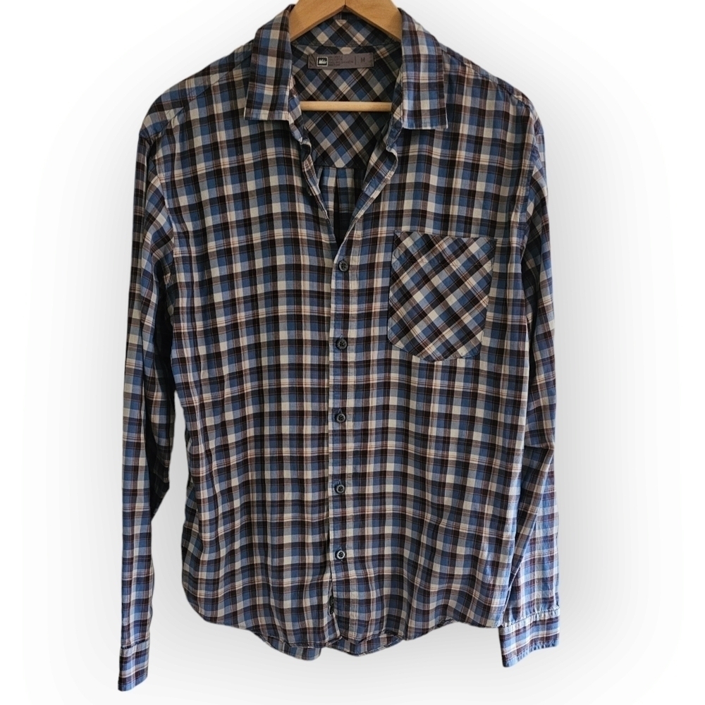 REI Button Up Shirt Size M Long Sleeve Lightweight Multicolor Plaid